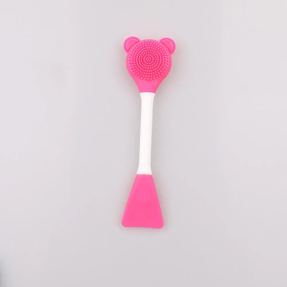 Double Head Facial Mask Brush Silicone Applicator Spoon Spatula Stirring Stick Women Skin Face Cleansing Care Home Makeup Tools