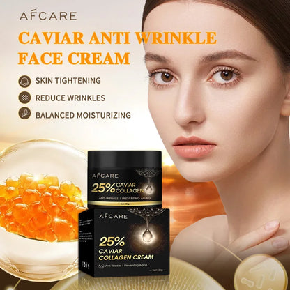 Crema facial antiarrugas con colágeno de caviar, 30 g, con mascarilla para ojos, ácido hialurónico, hidratante, reduce las líneas finas, productos para el cuidado de la piel