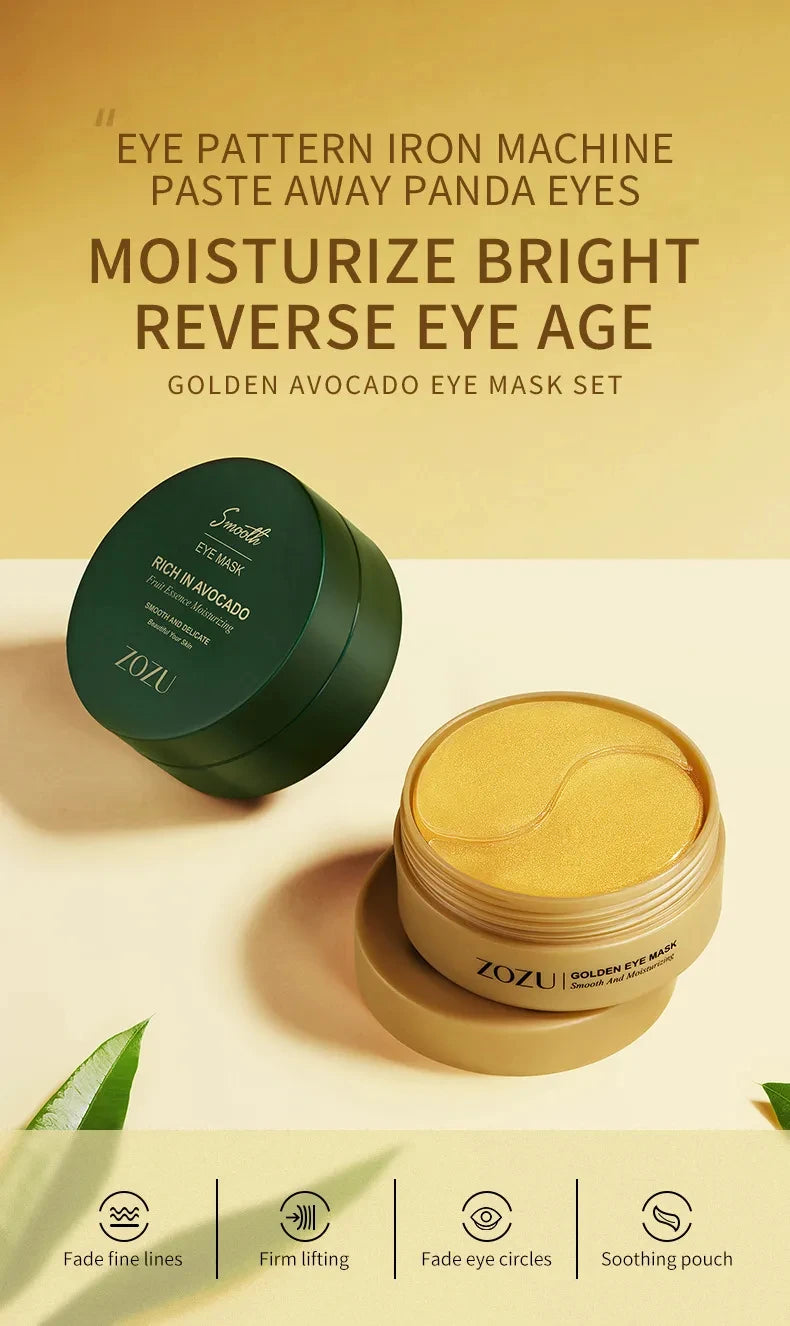 Avocado Golden Collagen Eye Mask Anti Dark Circles Eye Bags Moisturizing Firming Eye Patches Skin Care Products