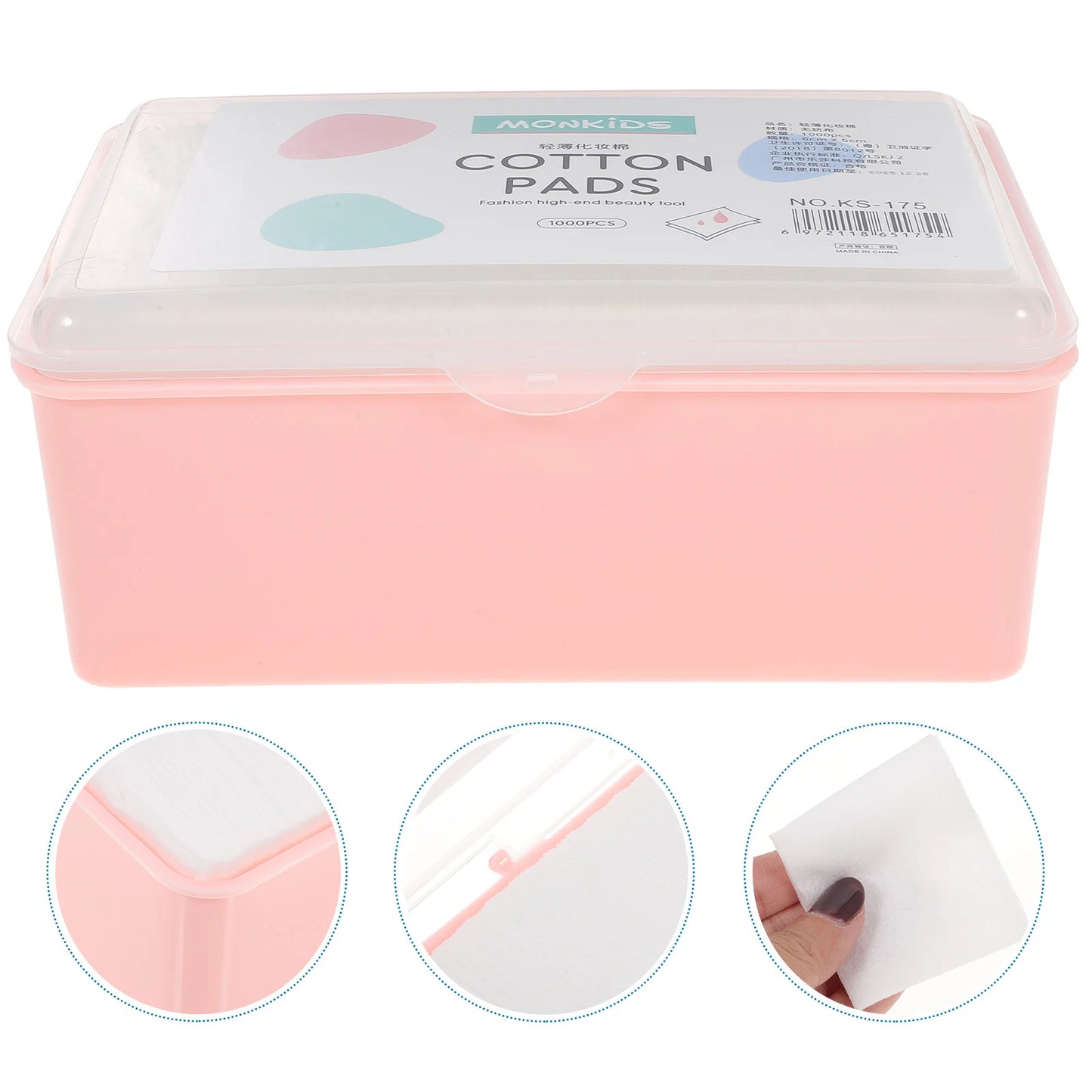 1000 Pcs Cotton Pads Facial Puff Makeup Wipes Remover Tool Non-Woven Fabric Face Boxed Thin Cosmetic Cotton Pads