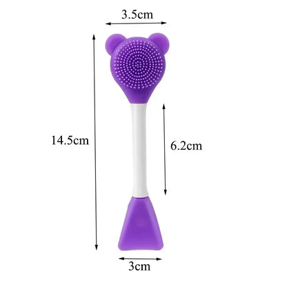 Double Head Facial Mask Brush Silicone Applicator Spoon Spatula Stirring Stick Women Skin Face Cleansing Care Home Makeup Tools