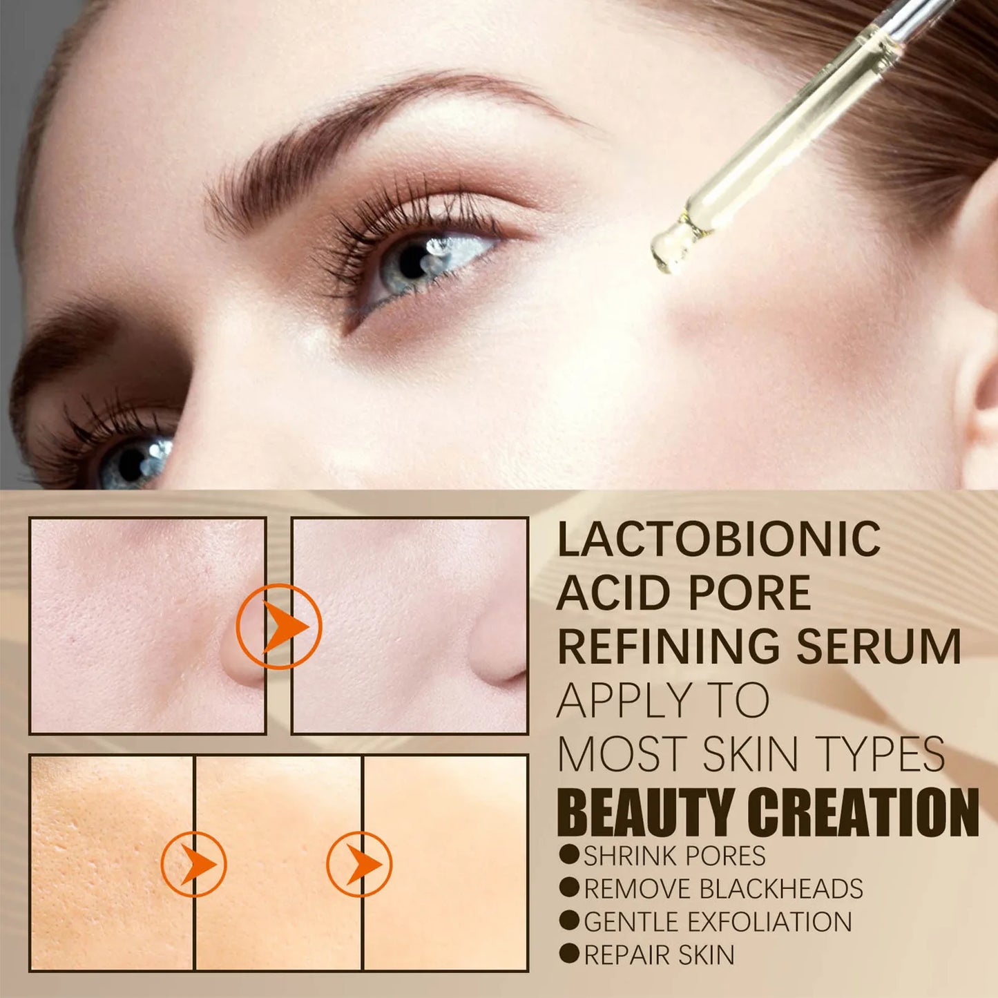 Instant Perfection Serums Facial Lactobionic Acid Skin Care Face Serums Reduce Wrinkles Fine Eye Essence Firming Lifting