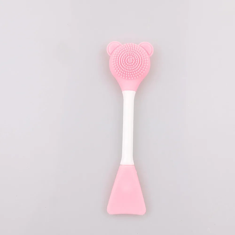 Double Head Facial Mask Brush Silicone Applicator Spoon Spatula Stirring Stick Women Skin Face Cleansing Care Home Makeup Tools