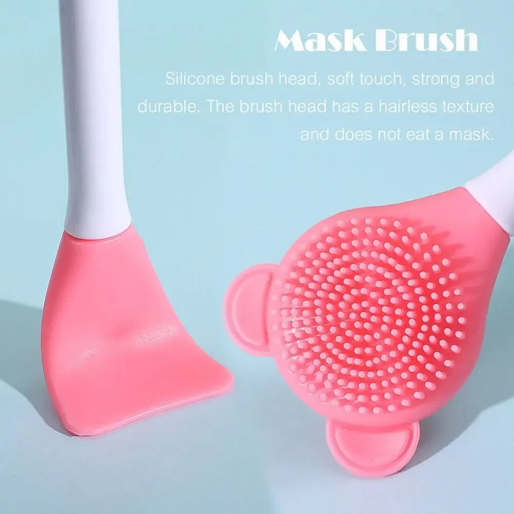 Double Head Facial Mask Brush Silicone Applicator Spoon Spatula Stirring Stick Women Skin Face Cleansing Care Home Makeup Tools