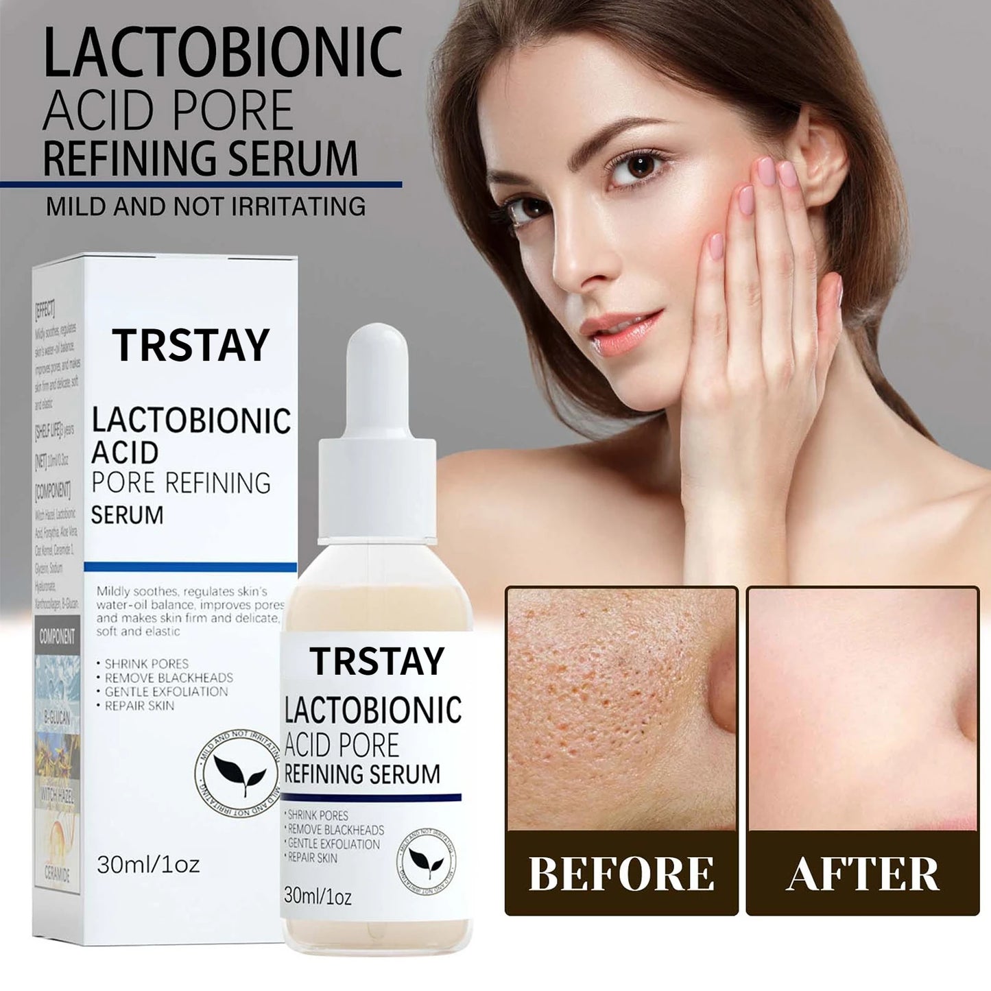 Instant Perfection Serums Facial Lactobionic Acid Skin Care Face Serums Reduce Wrinkles Fine Eye Essence Firming Lifting