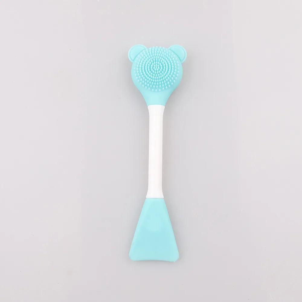 Double Head Facial Mask Brush Silicone Applicator Spoon Spatula Stirring Stick Women Skin Face Cleansing Care Home Makeup Tools